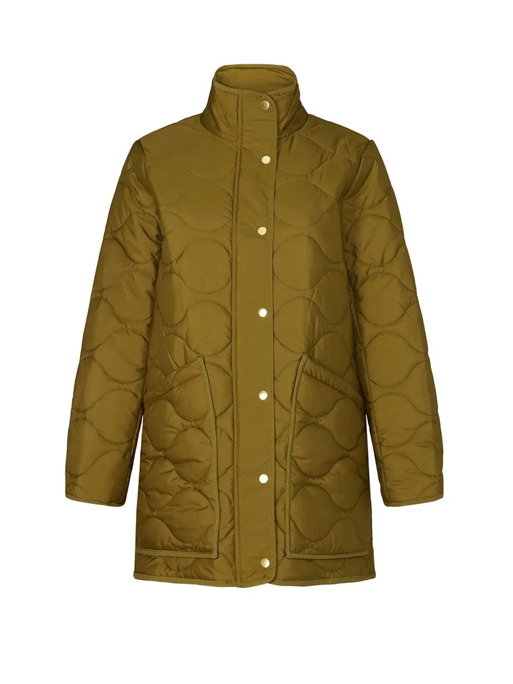 J. Crew Carmmie Cocoon Green Puffer Quilted Coat Jacket AQ470